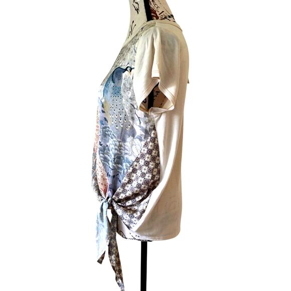 NWT Anthropologie Tiny Peacock Patchwork Side Tie Satin Front - Small - Picture 3 of 8